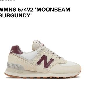 New Balance 574 moonbeam burgundy women’s sneakers